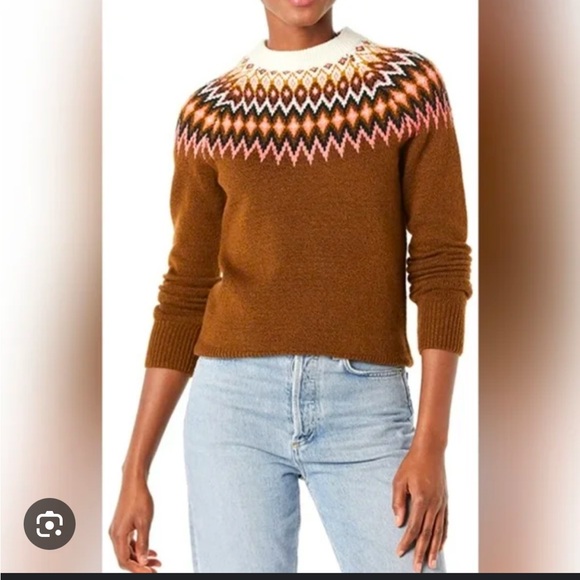 Sweaters - Soft touch Brown and Pink Patterned Women's Sweater- Size XL